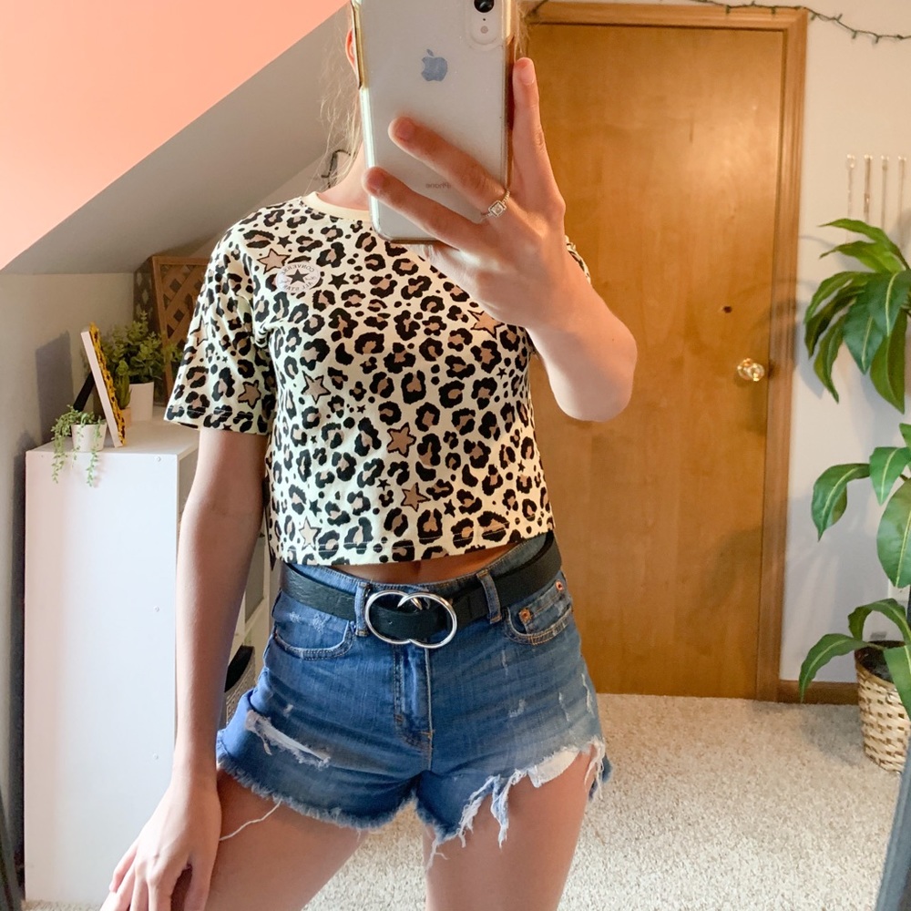 NWT Converse Cheetah Crop Top